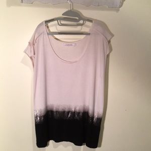Lauren Vidal sleeveless cream and black top
